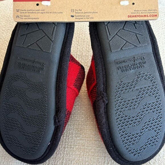 Dearfoams Lil Bear Buffalo Check Clog Slipper NWT - Picture 10 of 13